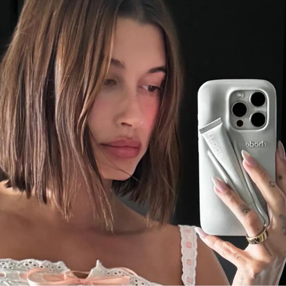 RHODE Silver Silicone iPhone Case with Hand Strap